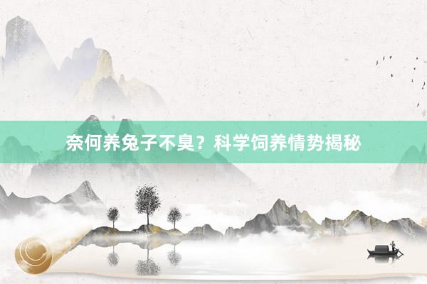 奈何养兔子不臭？科学饲养情势揭秘