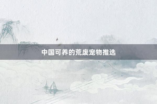 中国可养的荒废宠物推选